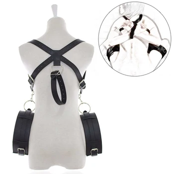 BDSM Thigh Sling Spreader,Leg Open Restraint Bondage Harness with Handcuffs,Sex Position Aid,Sexy Costumes 2