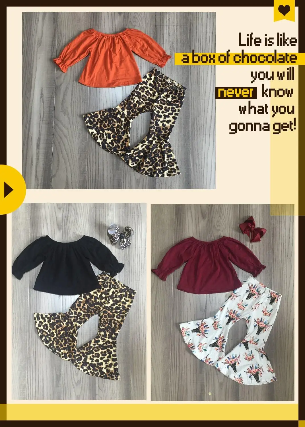 Осенняя одежда для маленьких девочек, детские зимние наряды Леопардовый костюм для девочек штаны с цветочным рисунком и коровьей головкой штаны с колокольчиками и аксессуарами