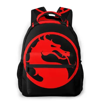 

Red Dragon Backpack for Girls Boys Travel Rucksack Mortal Kombat 11 Printing Shoulder Bag for Teenage