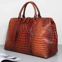 Женская дорожная сумка из натуральной кожи, 18 "натуральная кожа, сумка для выходных, красная Глянцевая натуральная кожа, дорожная сумка для