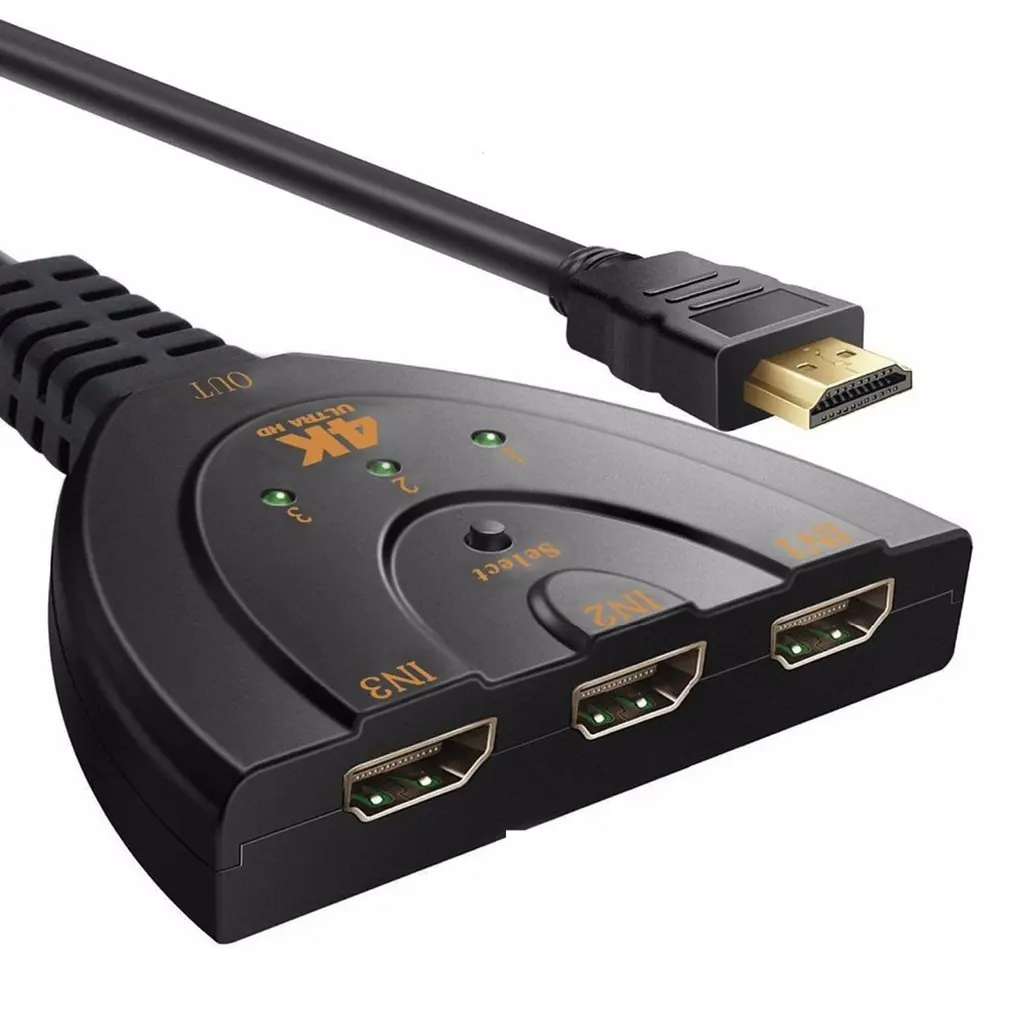 4k x 2k 3D Мини 3-портовый Переключатель HDMI 1.4b 4k Выключатель HDMI делитель 1080p 3 в 1 выход порт концентратор для DVD HDTV Xbox PS3 PS4