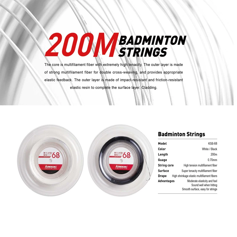 Tennis Stringa 200m Reel Elastica in Nylon Accessori Per Racchetta 200m 