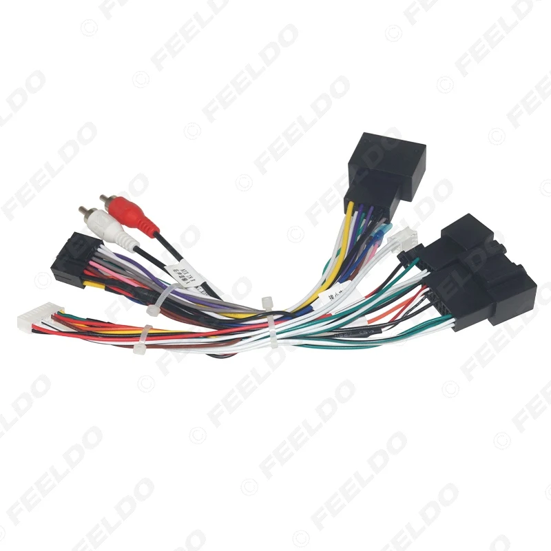 FEELDO Car Audio 16pin Wiring Harness With Canbus Box For Chevrolet Sail 3 Aftermarket Stereo Installation Wire Adapter