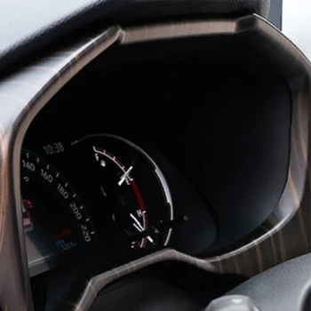 

ABS Wood Grain Chrome Dashboard Decorative Frame Trim Dash Panel Frame Trim Cover For Toyota RAV4 2019-20( Left Rudder)