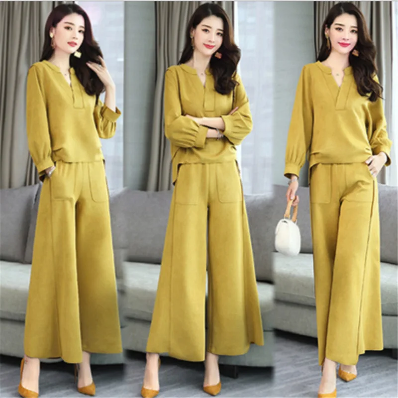

Goddess-Style Set Female Spring 2019 New Style Fashion Casual Laziness Elegant Royal Sister Western Style Loose Pants Two-Piece