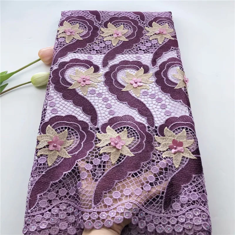 3D flower African cord guipure Lace Fabric High Quality lace Nigerian Bridal Fabrics French Net For dress hs15-83 | Дом и сад