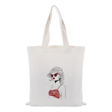 Крутая сумка, холщовая вместительная сумка для покупок, сумка с пользовательским принтом, текстовый логотип, сделай сам, ежедневное использование, экологическая многоразовая утилизация