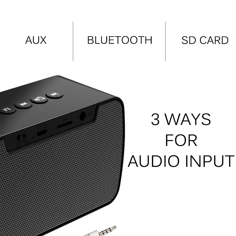 

Wireless bluetooth Speaker LED Mirror Alarm Clock Subwoofer AUX Music Player Snooze Support FM Radio And TF Card