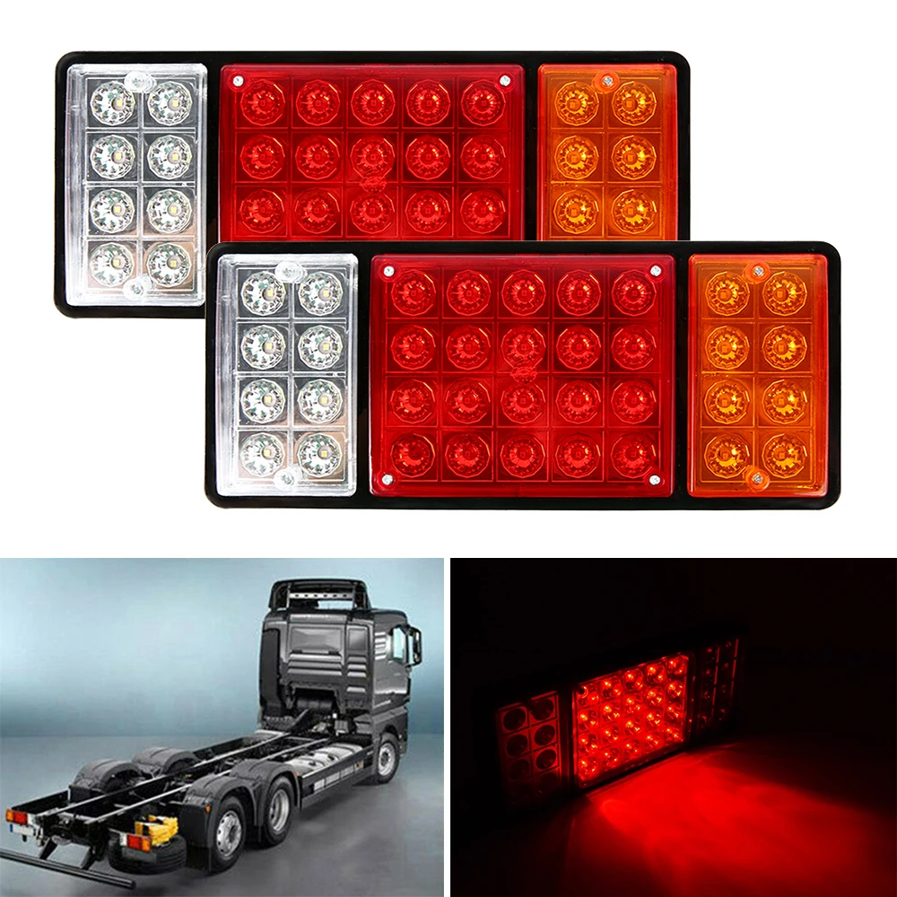 2pcs Car Truck Tail Light Rear Lamps Waterproof 36 LED Pair Boat Trailer 12V Rear Part for Trailer Caravans UTE Campers ATV Boat