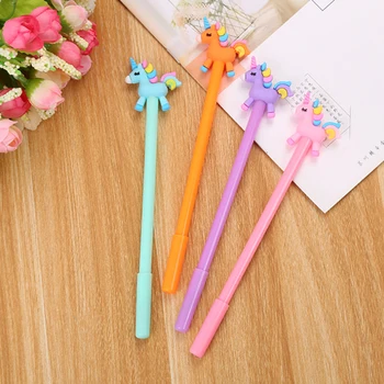 

Cute unicorn gel pen writing pens children kawaii stationery plastic material office school supplies papelaria kids gift