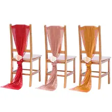 Спандекс створки Свадебные 3 цвета блесток украшения спинки стола стул Свадебный Чехол для стула полоса стрейч для стула Чехлы украшения