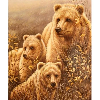 

Full Square/round Diamond 5D DIY Diamond Painting Brown bear Embroidery Cross Stitch Rhinestone Mosaic Home Decor