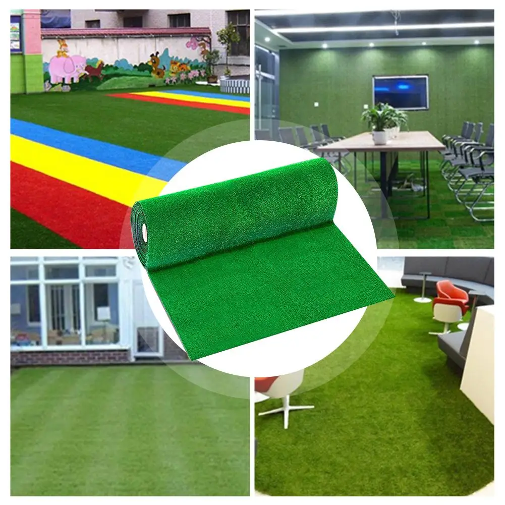 

1x1M 1x2M Artificial Grass Lawn Synthetic Drainage Green Grass Simulation Plants Artificial Turf Set (turf + 4Pcs Steel Rivet)