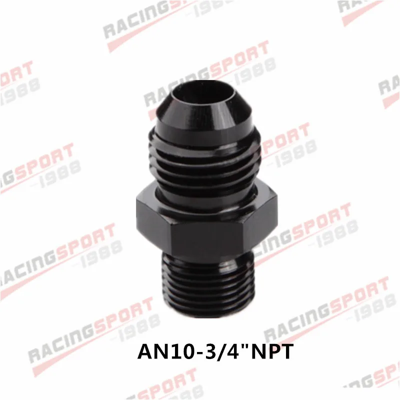 BLACK AN3 AN4 AN6 AN8 AN10 AN12 к NPT прямой топливный шланг адаптер Труба резьба фитинг - Цвет: BLACK