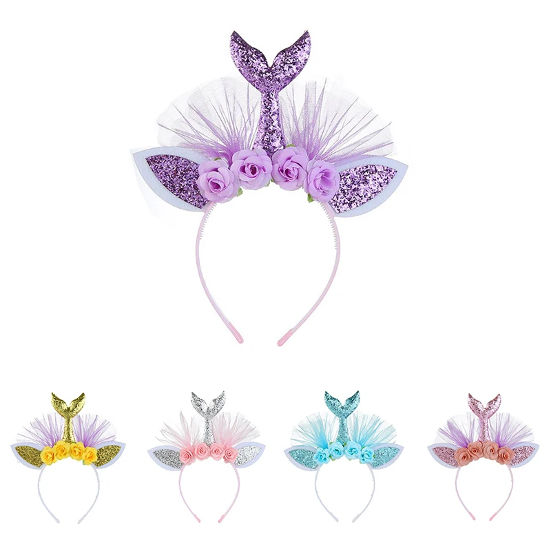 

1pcs Kids Mermaid Headband Glitter Starfish Hairband Girls Party Birthday Hair Styling Tools Accessories Decoration