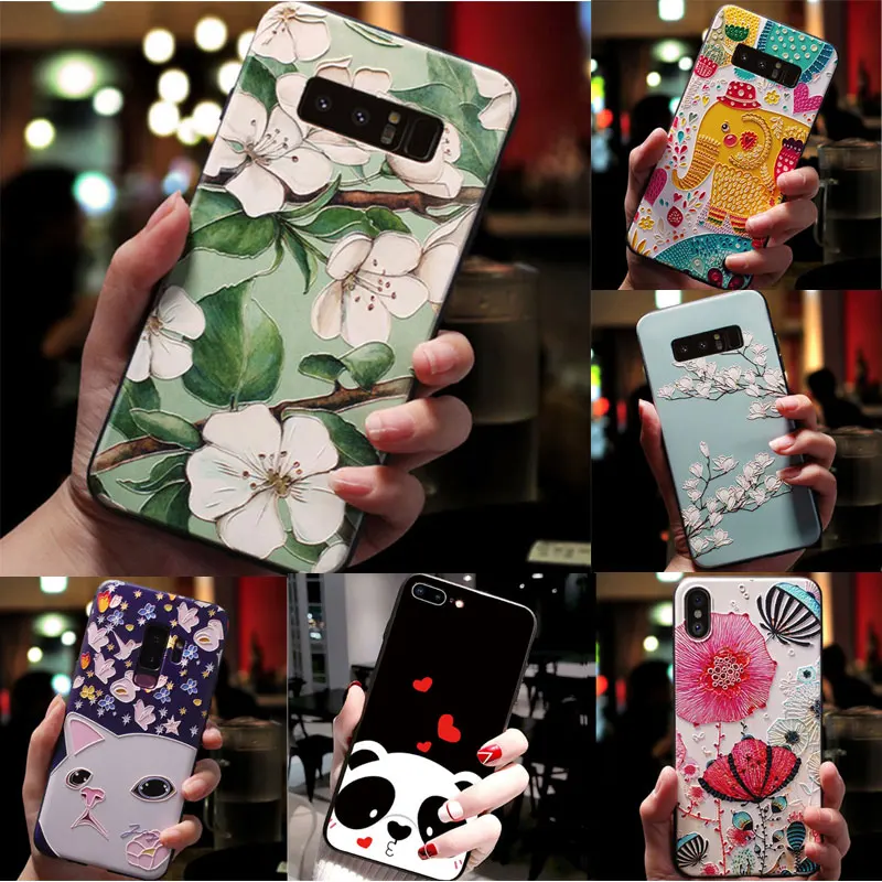 

For Xiaomi Mi A3 Case 3D Flower Emboss Silicone Soft Phone Case For Xiaomi Mi CC9 CC9e mi9 SE 9T Redmi K20 Pro Cover