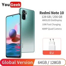Global Version Xiaomi Redmi Note 10 64GB/128GB AMOLED Screen 33W Fast Charge 5000mAh 48MP Quad Camera Snapdragon 678 Cellphone