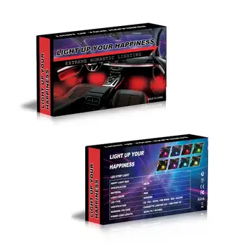 

4pcs RGB 48LED Strip Light 5050SMD Car Interior Atmosphere Lights Decorative Lamp Voice Control 12V Car Interior Atmosphere Lamp