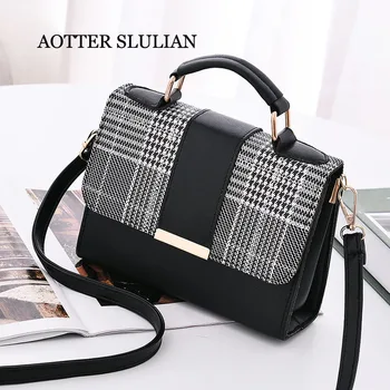 

Fashion Plaid Crossbody Bags For Women Flap PU Leather Small Flap Shoulder Bag Hot Sale Female Luxury Handbags Bolsas Feminina