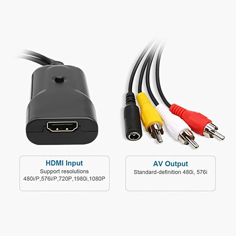Conversor de Áudio e Vídeo Composto Rca Cvbs av Adaptador para pc Laptop Caixa de tv Ps4 Ps3 Xbox 1080p - Image 4