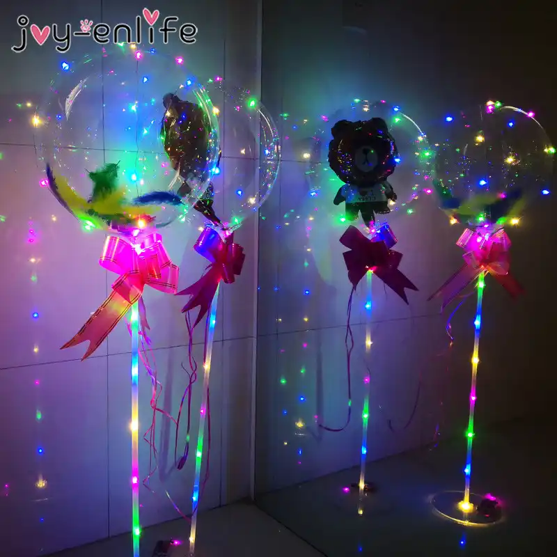 globo con luz led stick decoraciones para fiesta de cumpleanos ninos claro bobo globos soporte boda dia de san valentin decoracion de globo