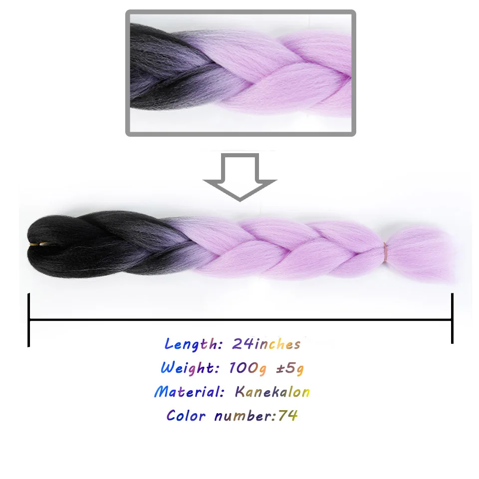 Высокая термостойкая африканская большая оплетка плетеные регги дреды Цвет Градиент синтетические плетеные волосы - Цвет: # Серебристо-Серый