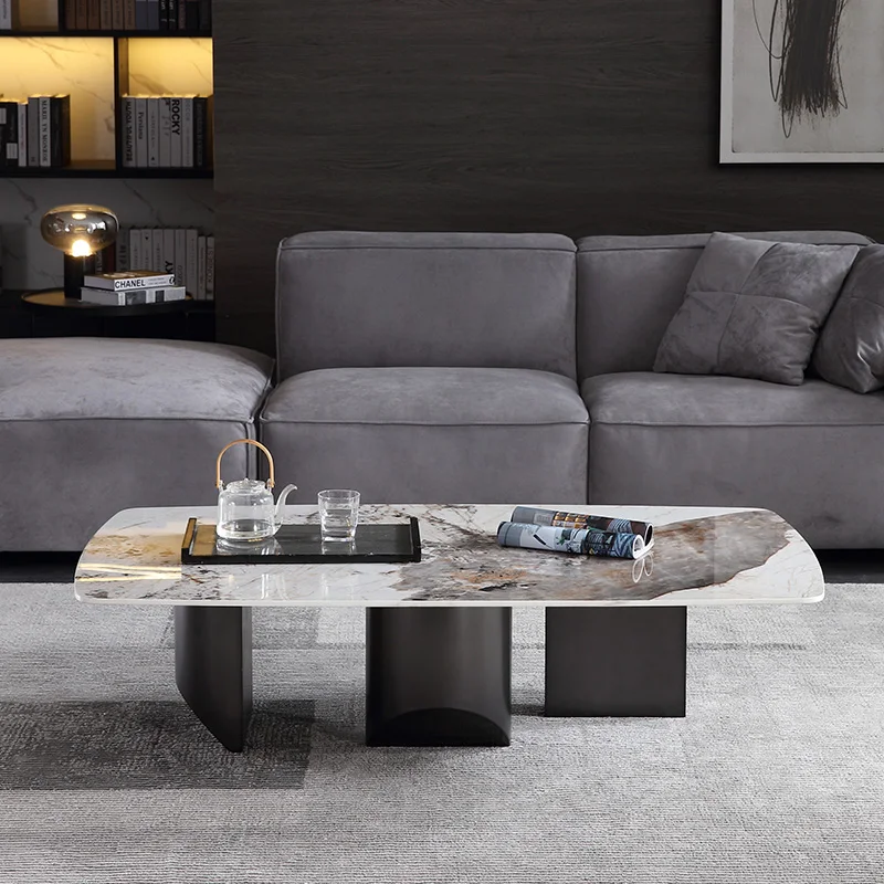 Nordic Luxury Stone Modern Light Luxury Coffee Table Small Apartment Rock Slab Square Tea Table Italian Minimalist Style Designe Coffee Tables Aliexpress