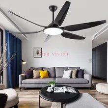 60 inch Nordic large country industrial wind ceiling fan DC LED light American retro remote restaurant living room ceiling fans