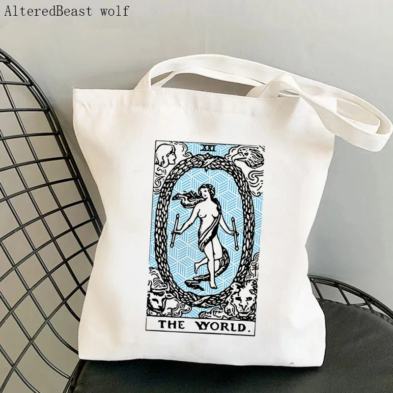 Women Shopper bag Dusk in the city Tarot Kawaii Bag Harajuku Shopping Canvas Shopper Bag girl handbag Tote Shoulder Lady Bag