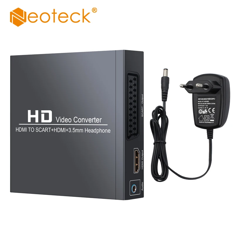 Neoteck 1080P HDMI в SCART конвертер с 3 5 мм наушников Поддержка PAL NTSC для CRT TV VHS VCR|Кабели HDMI| |