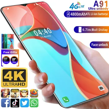 

Smart Phone Android Gobal Version A91 MTK6799 Cellphone 3G Unlocked Mobile Smartphone Cell Phones Dual Sim Celular Full Screen