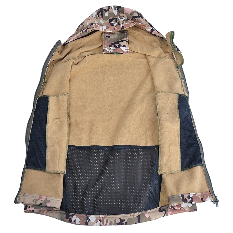 Outdoor Hiking Jacket+Shirts Soft Shell Outwear Windproof Windbreaker Military Shirt Tactical Fleece Jackets Hunting Clothes Set