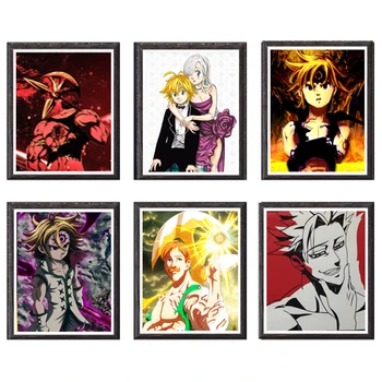 

Canvas Wall Art Anime Painting Seven Deadly Sins Escanor Ban Meliodas Poster Picture Decor Artwork Gift for Children Birthday