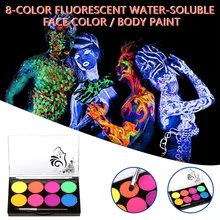 Набор красок для лица, 8 цветов, вечерние краски для лица и тела, легко окрашиваются и моются, удобные аксессуары для офиса, школьные принадлежности