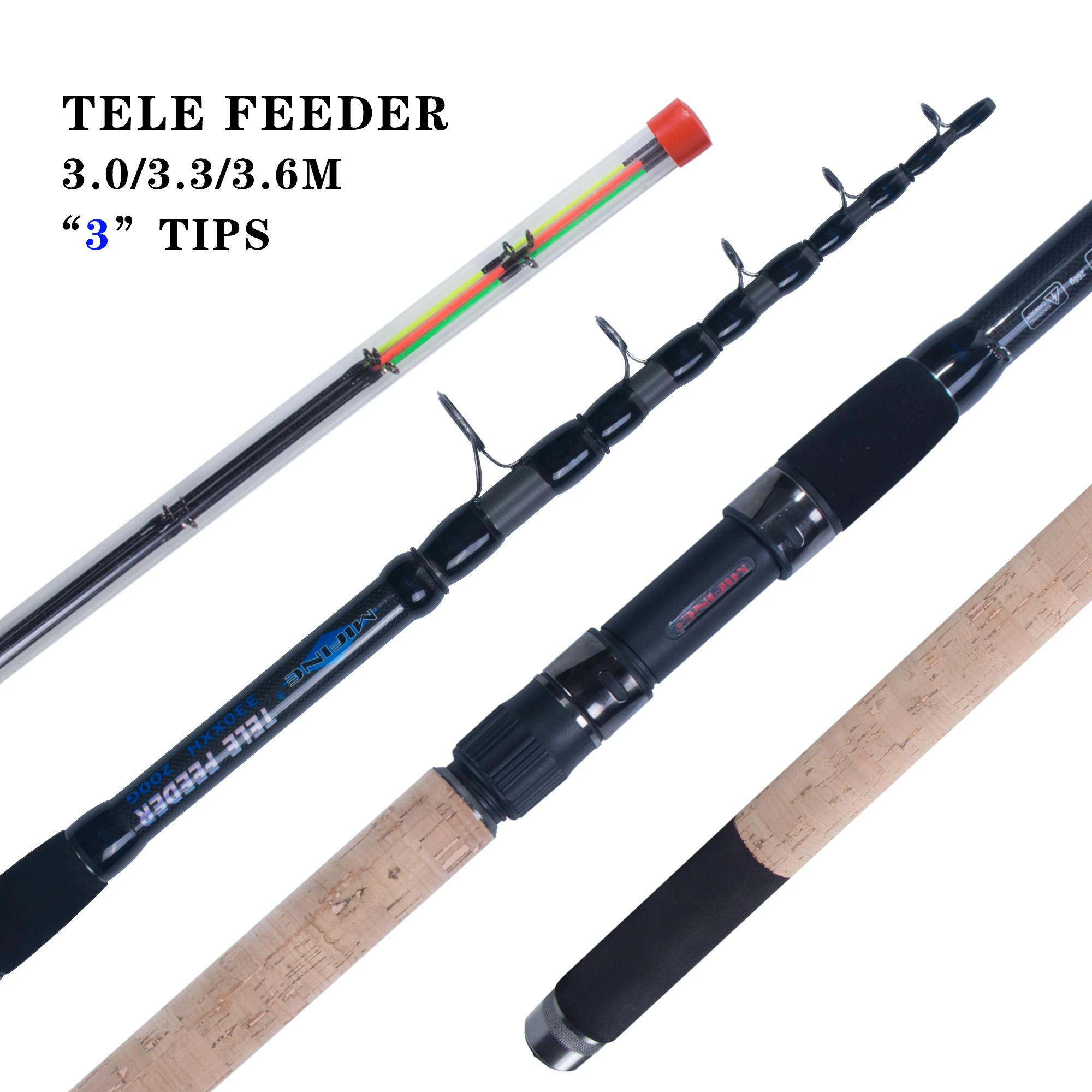 

MIFINE Tele Feeder fishing rod telescopic spinning casting Travel Rod3.0 3.3 3.6m vara de pesca Carp Feeder 200g pole