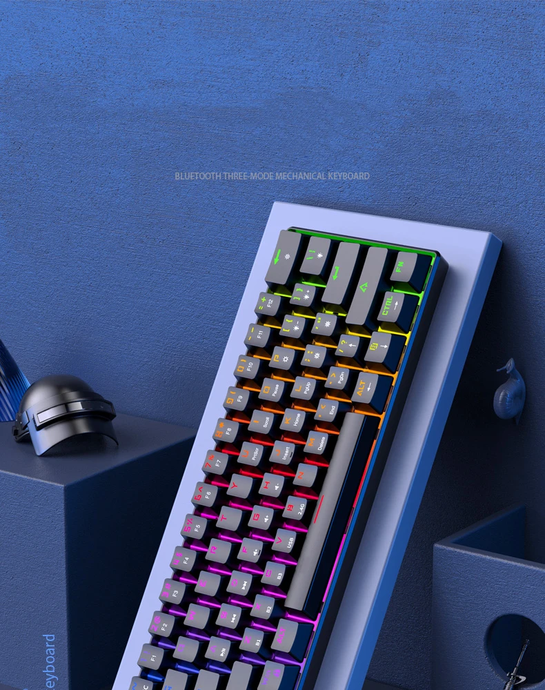 61 Key RGB LED Mechanical Wired / Bluetooth Keyboard - 5 - Kawaii Mix