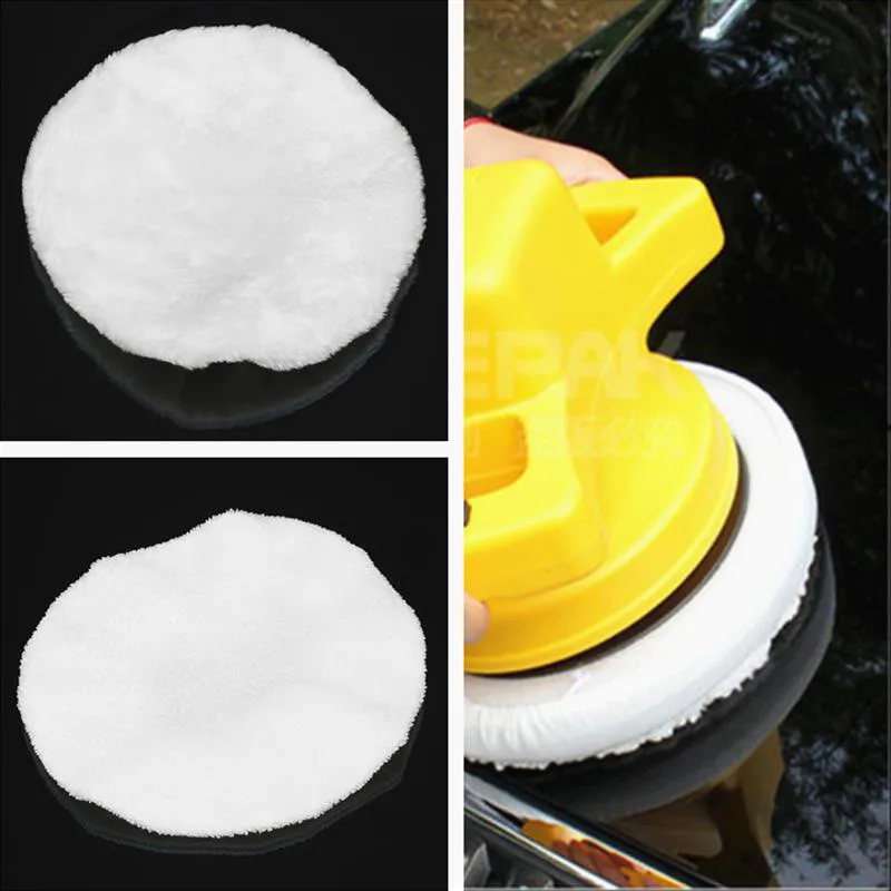 White Wool Polishing Buffing Buffer Sleeve Pads 240mm 9-10inch Car Polisher Waxing Auto Care Accessories | Автомобили и мотоциклы