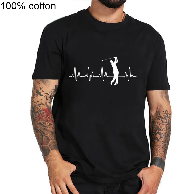 2020 забавная мужская футболка с изображением пульса и игры в гольф 100% хлопок