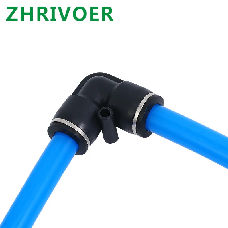 One Touch Push in Air Pneumatic Fitting Quick  Connector Fittings Plastic Gas   Black L Shaped Elbow 4mm to 16mm   OD Hose
