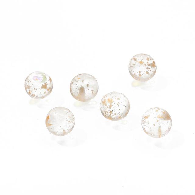 Round Glass Beads No Hole Gold Dust Loose Bead For DIY Decoration Jewelry Making Accessories Display Cabinet Decor Beads