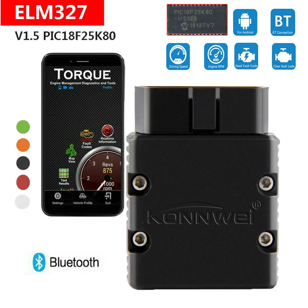 ELM327 Bluetooth Car Fault Code Reader OBD2 Scanner For Volvo XC90 XC40