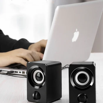 

AUX Mini Computer Speakers USB Powered 1.3m Wired 1 Pair Bass Stereo Speakers for Laptop Desktop Phone 3W*2 Powerful Loudspeaker