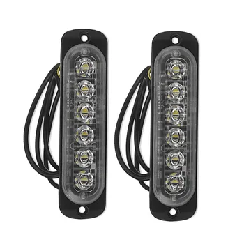

2x 12V-24V 6LED Light Flash Emergency Car Vehicle Warning Strobe Flashing White & Blue and Red