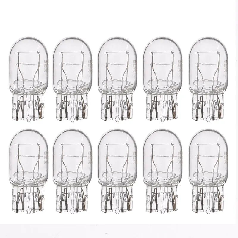 10pcs T20 7443 W21/5W R580 3800K Halogen Bulb Clear Glass  Daytime Running Light Turn Stop Brake Tail Bulb DRL Bulbs