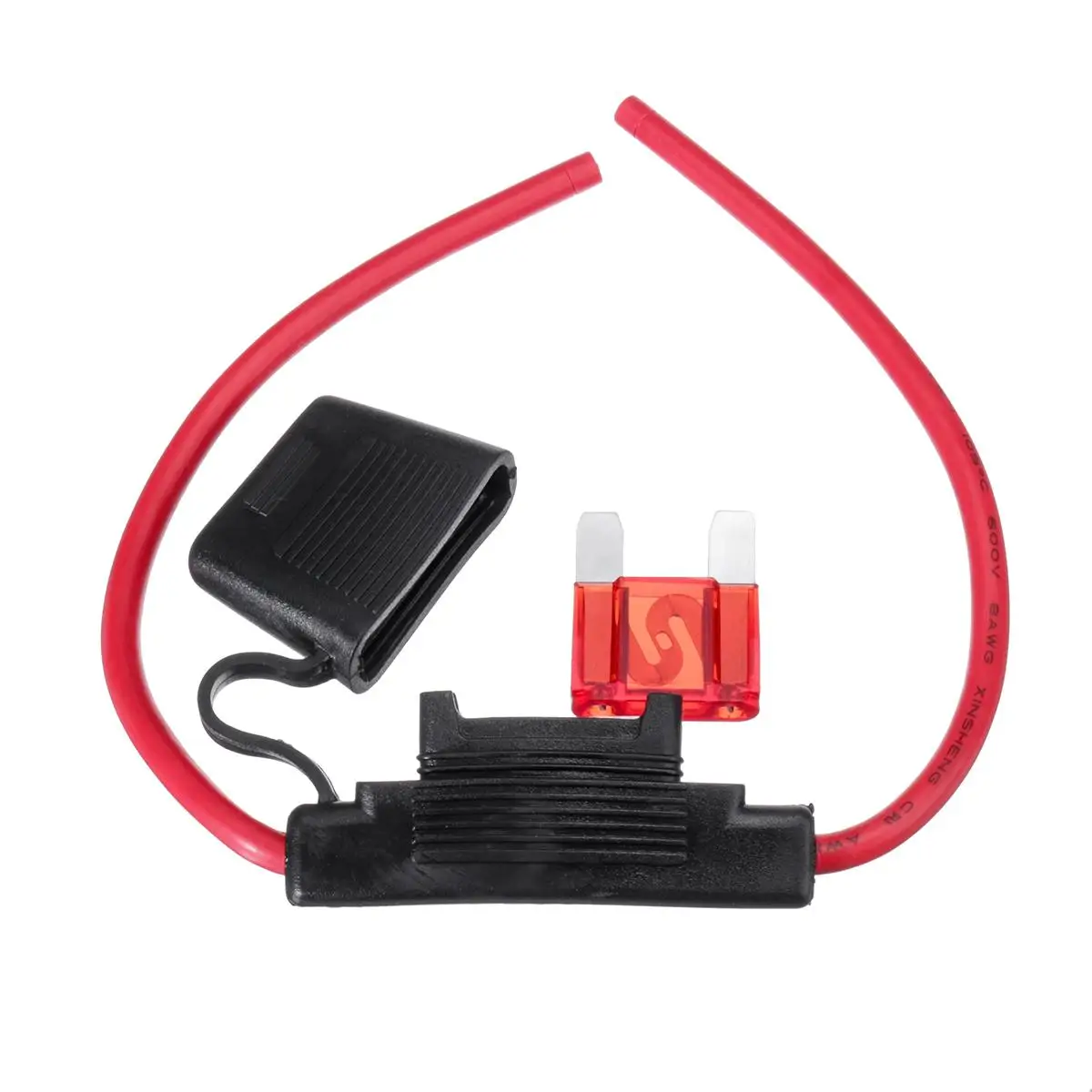 8AWG Auto Weatherproof Inline Blade Fuse Holder Box Maxi 50AMP 8B&S Wire+ 50A Fuse Kit
