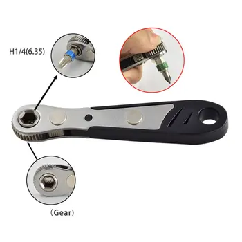 

Universal Micro Ratchet Wrench Screwdriver Bit Set with Reversible Drive handle Phillips,Slotted Torx 1/4" Drive Multi Bits