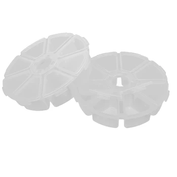 

2 Pieces Clear Plastic Jewelry Box Organizer Storage Container with 8 Grids Removable Cover