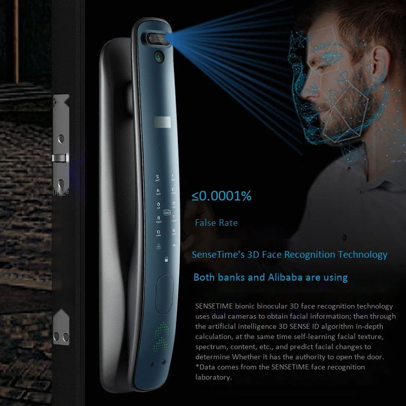

Smart Face Recognition Lock Anti-theft Digital Lock with Two Cameras Household Electrical Fingerprint Door Lock with Password