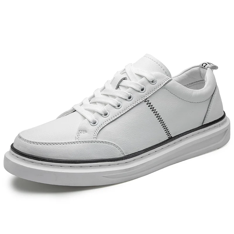 

Men's shoes new casual shoes men's leather flat shoes with low-cut sneakers breathable wear-resistant Non-slip Board Shoes