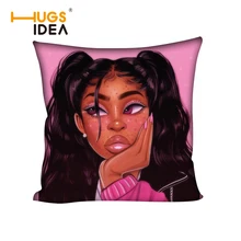 HUGSIDEA Черная Королева африканская девочка наволочка с принтом из мультфильма афро леди пледы подушки диван наволочки для подушек декоративная наволочка для подушки